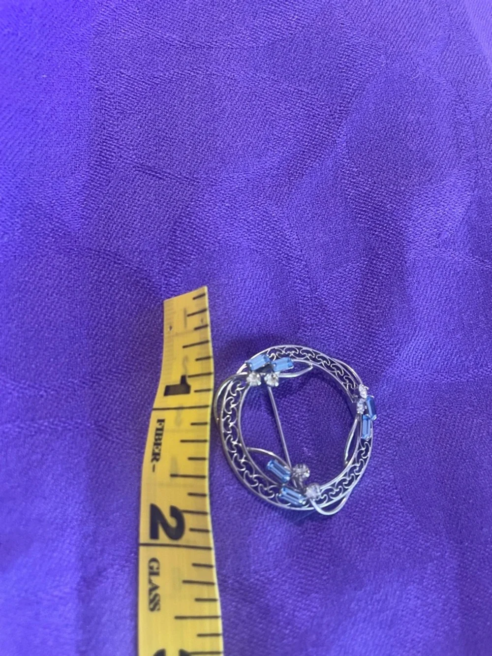 Gold-Tone Celtic Circle Brooch with Clear Stone Accents